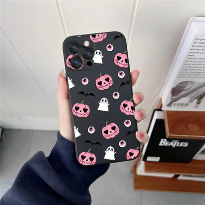 Pumpkin Halloween Happy Phone Case For iPhone 17 16 15 14 13 12 11 Pro Max Cases For iPhone 17 Air 16 Plus 16E XS Silicone Cover