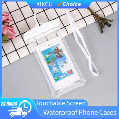 Waterproof Swimming Mobile Phone Cases Macron AirBag Hanging Neck Cases Diving Skiing Universal Phone Bag for All Phones 7 Inch