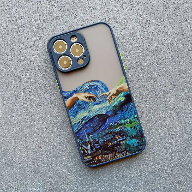 Art Painting Phone Cases For iPhone 11 12 13 14 15 16 Pro Max 15 14 Plus 13 12 Mini X XS XR 7 8 Plus SE2 Shockproof Case Cover