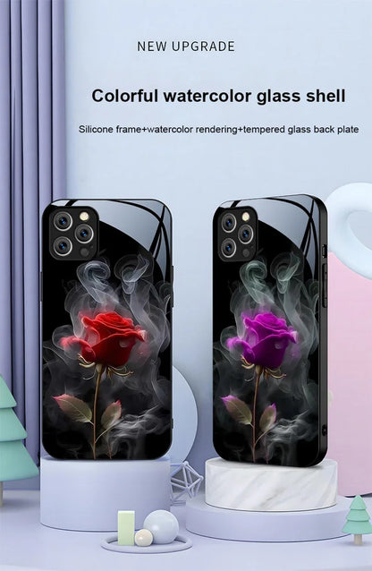 Suitable For [iPhone 11 12 13 14 15 16 Pro Max Plus Mini] Glass Phone Case Cover,Protect Soft Cover Cases