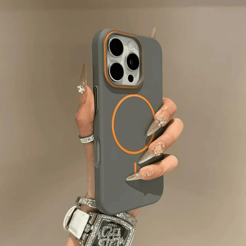 Luxury Magsafe Wireless Charging PC Phone Cases For iPhone 12 13 14 15 16 Pro Max Plus Matte Magnetic Bumper Cases Cover