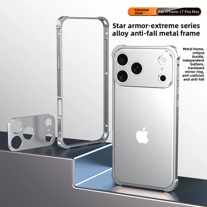 Luxury High-end Official Colour Alloy Aluminium Frame Phone Cases For IPhone 17 Air 17 Pro Max Anti-Shock Lens Rugged Back Cover