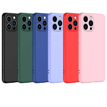 Liquid Silicone Phone Case For iPhone 11 12 13 mini 14 15 Pro Max 15 Plus Camera Protection Soft Cover Cases