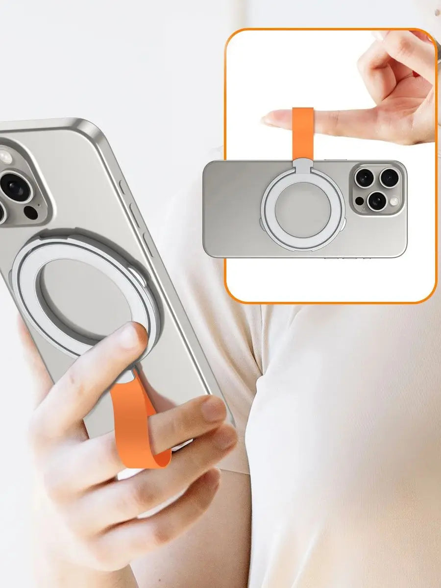 Strong Magnetic Phone Holder For iPhone 16 15 14 13 Series with Silicone Lanyard Dropproof Cover Magnetic 360° Rotatable Stand