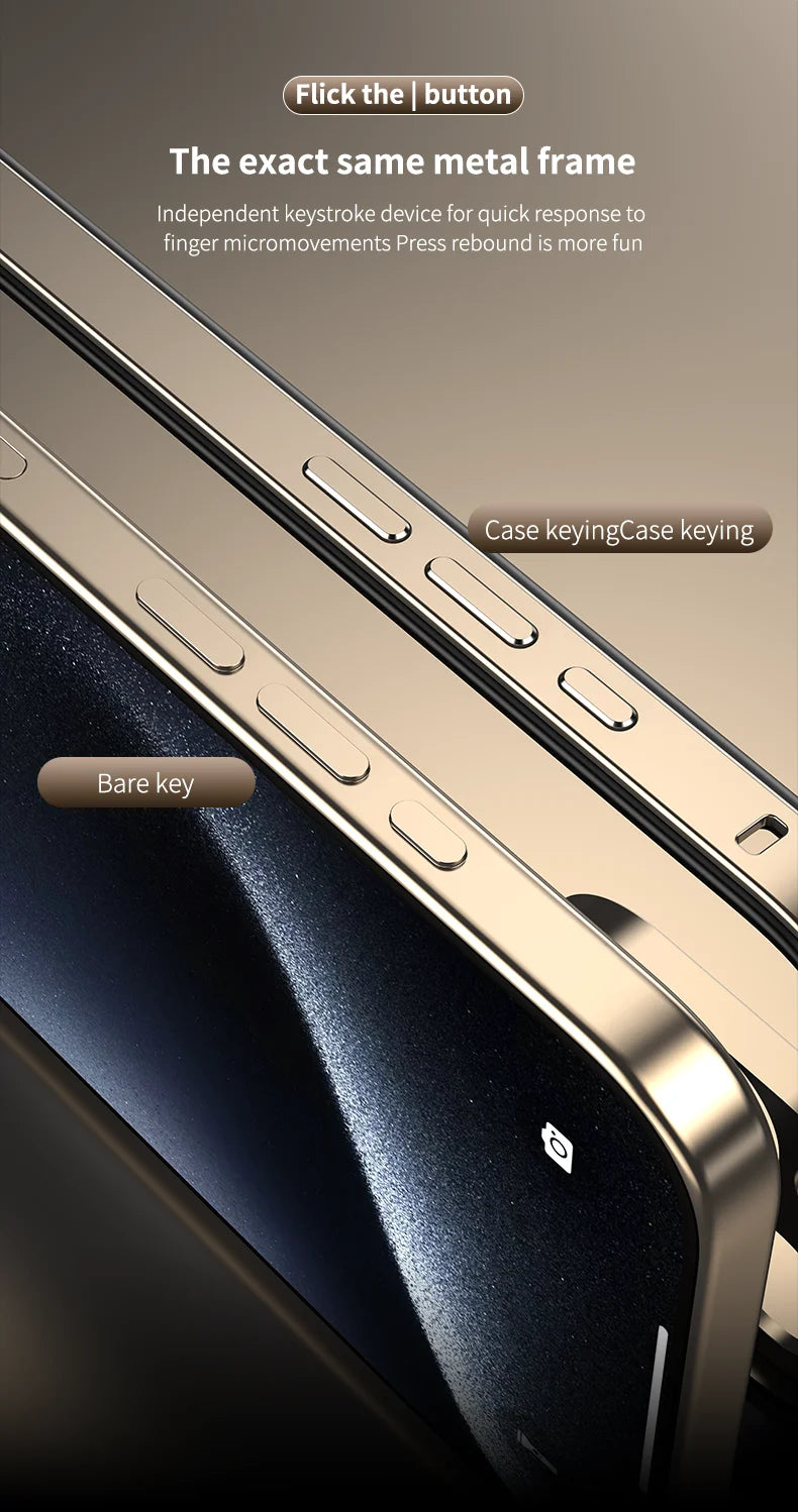 Camera Protection + Hybrid Silicone Frame Aluminum Metal Phone Case For iPhone 16 15 14 13 Pro Max Better Heat Bumper