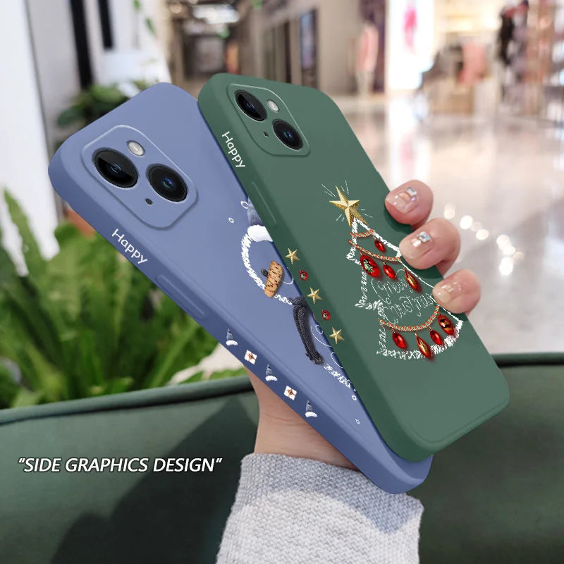 Christmas Motifs Phone Case For iPhone 17 Air 16 16E 15 14 13 12 11 Pro Max Mini X XR XS  8 7 Plus 6 6S Plus Cover
