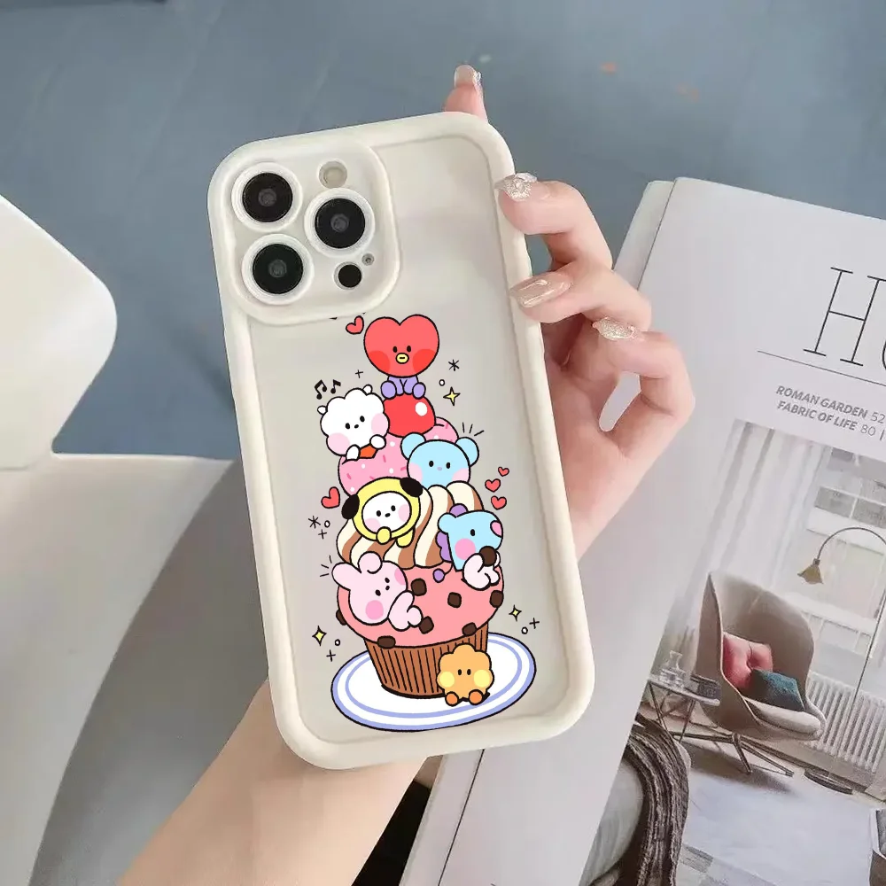 K-POP phone case FUNDA Phone Case For iPhone 16 12 13 14 Fashion 15 Pro Max Plus B-BT21S Lens Circle