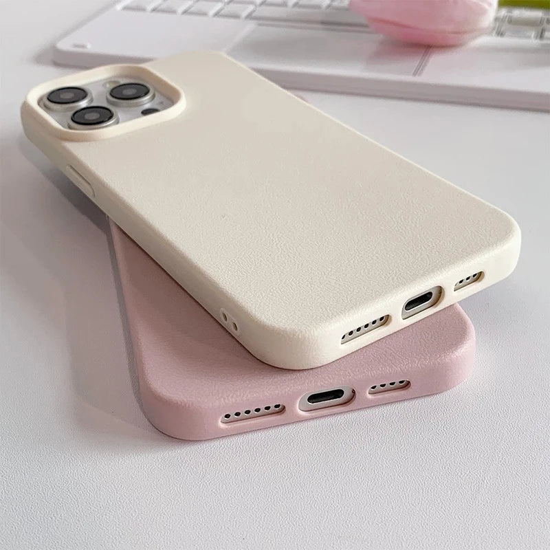 Fashion Liquid Silicone Leather Soft Phone Cases For iPhone 16 15 14 13 12 11 Pro Max 14 Plus Soft Shockproof Bumper Back Cover