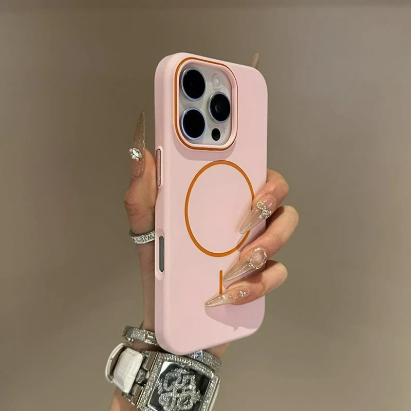 Luxury Magsafe Wireless Charging PC Phone Cases For iPhone 12 13 14 15 16 Pro Max Plus Matte Magnetic Bumper Cases Cover