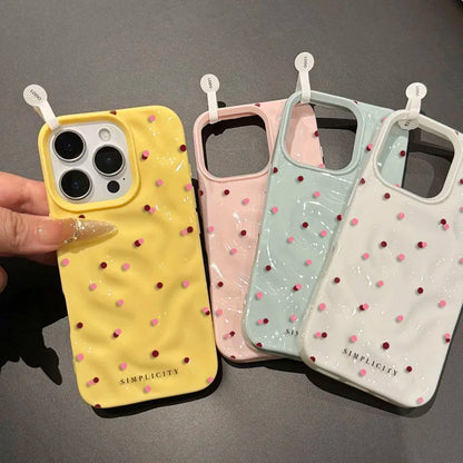 Love Polka Dot Texture Phone Case For iPhone 15 16 17 Pro Max Cases for iPhone 13 14 12 11 Pro 16 Plus 17 Air Shockproof Cover