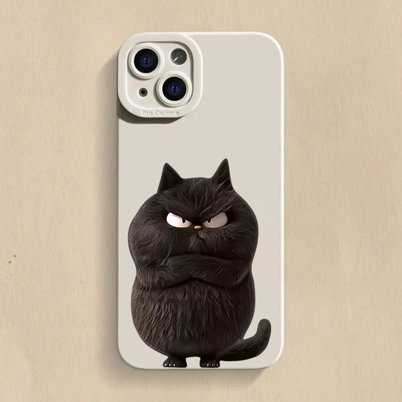 Lovely Cool Cat Phone Case For iPhone 16 15 14 13 12 11 Pro Max XR XS Max 7 8 Plus Phone Case Shockproof Silicone Soft Cover