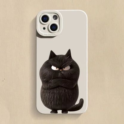 Lovely Cool Cat Phone Case For iPhone 16 15 14 13 12 11 Pro Max XR XS Max 7 8 Plus Phone Case Shockproof Silicone Soft Cover