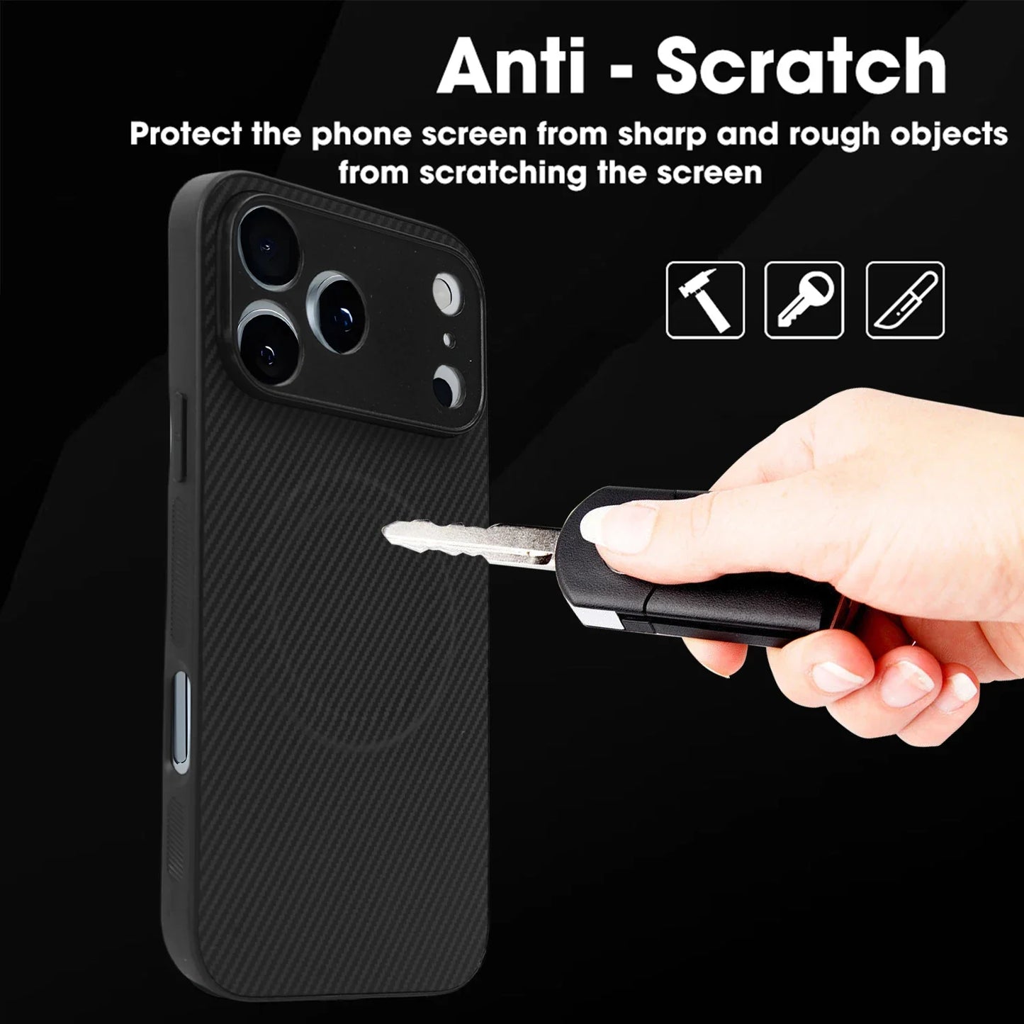 Magnetic Carbon Fiber Phone Case For iPhone 17 Pro Max 17Pro 17Air Cases For Magsafe Wireless Charge Protective Shell Back Cover