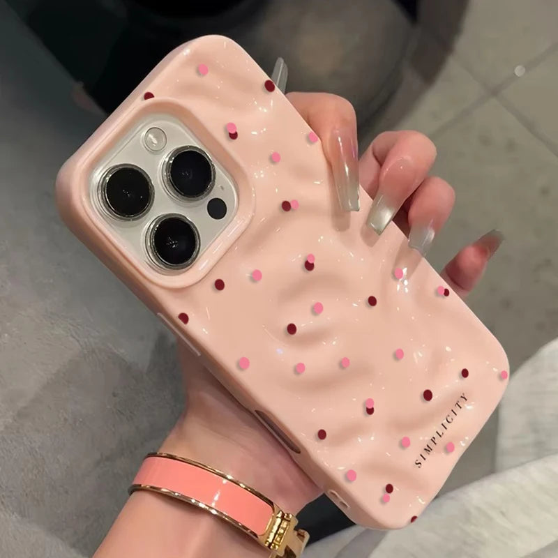 Love Polka Dot Texture Phone Case For iPhone 15 16 17 Pro Max Cases for iPhone 13 14 12 11 Pro 16 Plus 17 Air Shockproof Cover
