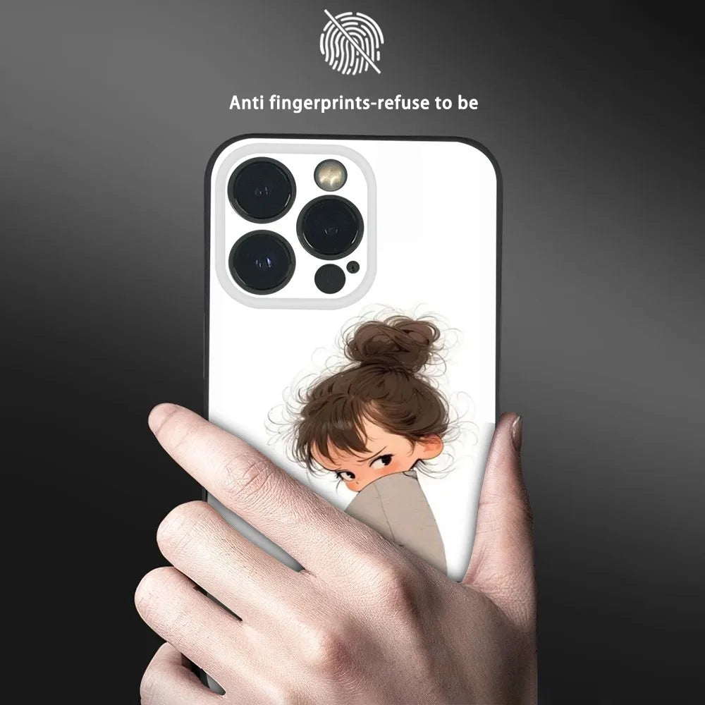 Cute Angry Little Girl Frosted Phone Case For IPhone 16 Pro Max by Quickfindgoods. Store