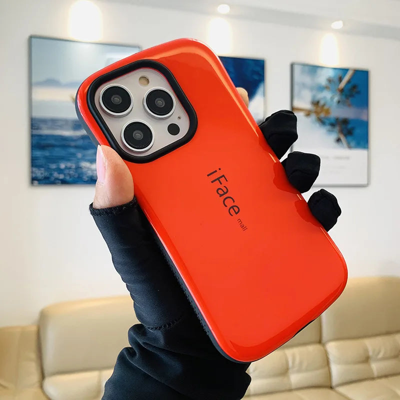 Shockproof Phone Case For iPhone 15 Pro Max 14 PLUS 12 11 13 Mini Iface Mall Curve Plastic Armor Anti-Skid Smooth Back Cover