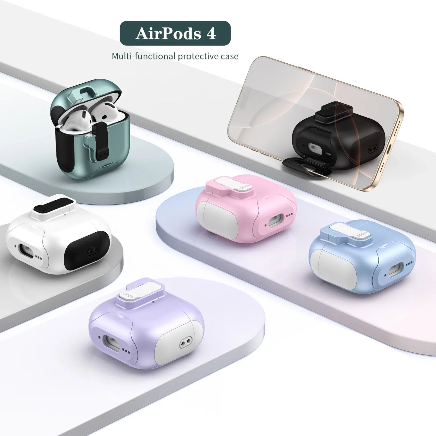 Case for IPhone 4 Cover Magnetic Latch Cap Phone Holder Cases Wireless Headphone for IPhone 3 Pro 2 1 Pro2 Covers with Lanyard