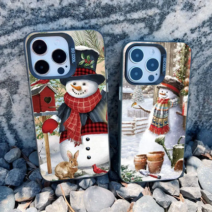 Christmas New Year Gifts Elk Snow Phone Case For iPhone 13 14 Pro Max 16 15 11 12 Mini Pro Max 15 14 Plus Shockproof Laser Cover