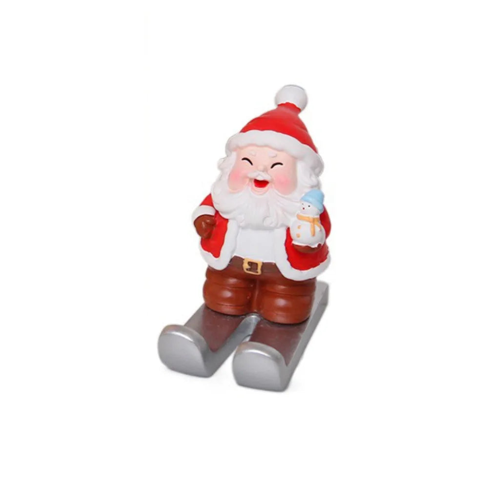 Christmas Style Santa Claus Phone Holder Cartoon Snowman/Penguin/Elk Phone Stand Resin Simulation Phone Support Home Desk
