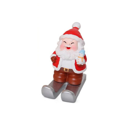 Christmas Style Santa Claus Phone Holder Cartoon Snowman/Penguin/Elk Phone Stand Resin Simulation Phone Support Home Desk