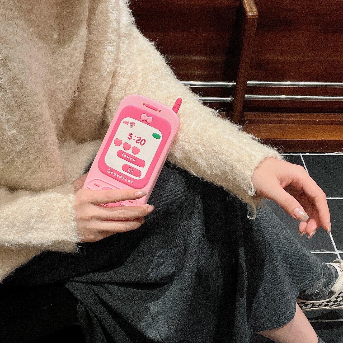 Couple's Fun Accessories Fashionable Pink Push-pull Telephone Design Phone Case For iPhone 13 14 15 16 Pro Max Anti Drop Case