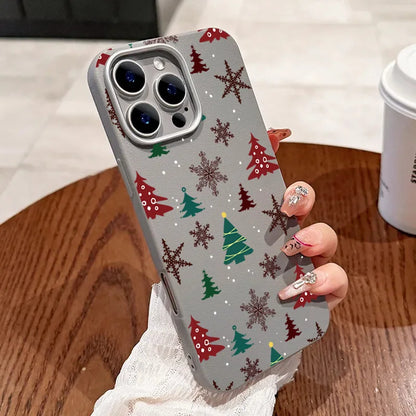 Christmas Tree Graphic Phone Case For iPhone 17 16 15 14 13 12 11 Pro Max X XR XS SE2 8 7 Plus Pro Air Matte Leather Back Cover