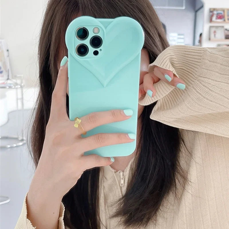 Love Heart Protect Lens Phone Cases For IPhone 17 16 Pro Max 15 14 13 12 11 Pro Xs XR 7 8 Plus SE2/SE3 TPU Shockproof Back Cover