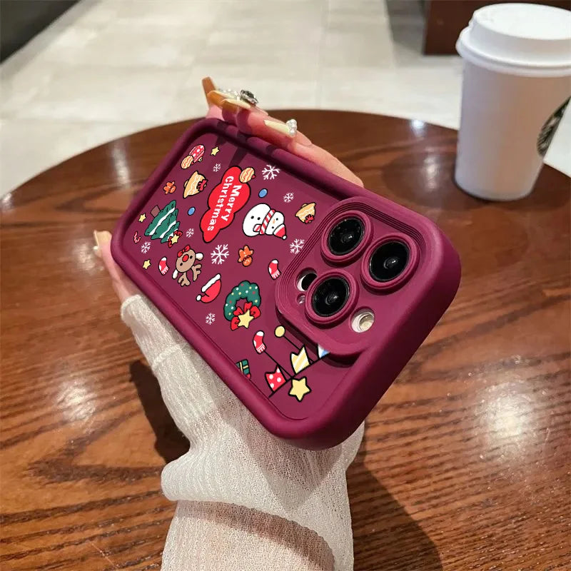 Christmas Elk Silicone Phone Cases For Motorola Moto G30 G05 G34 G04 G24 G14 G15 G22 G04S E32 E13 E40 E14 E22 G9 G Play 2025