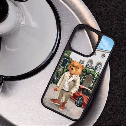 BARON FILOU bear phone case for iphone 16 15 14 13 12 11 pro max plus cover Luxury car fashion  funda sport Skiing cases carcasa