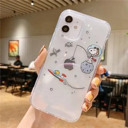 Cute Snoopy Phone Case for Iphone 17 16 15 Pro Max 11 12 13 14 Pro Max 16 14 Plus 12 13 Mini 17 Pro Clear Transparent Soft Cover