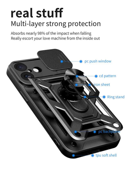 Shockproof Armor Case For iPhone 17 Car Holder Phone Cover for iPhone17 5G Camera Lens Protection Fundas