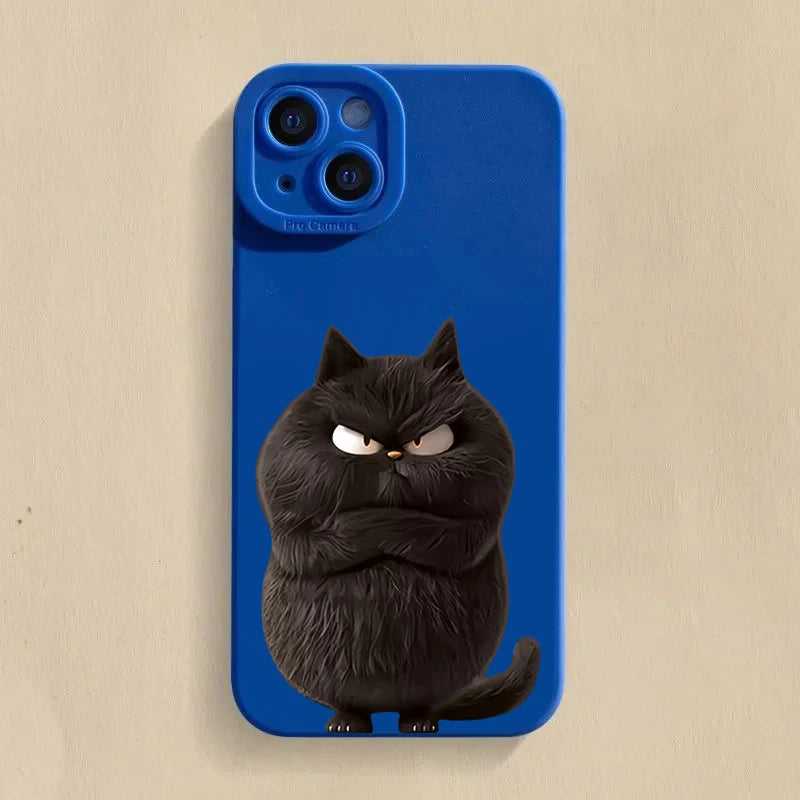 Lovely Cool Cat Phone Case For iPhone 16 15 14 13 12 11 Pro Max XR XS Max 7 8 Plus Phone Case Shockproof Silicone Soft Cover