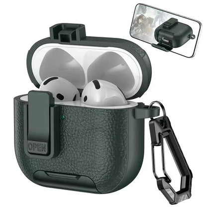 Can be used in mobile phone holders For AirPods Pro 3 Case Shockproof Protective Cover For AirPods 1 2 3 4 Pro Leather Bracket