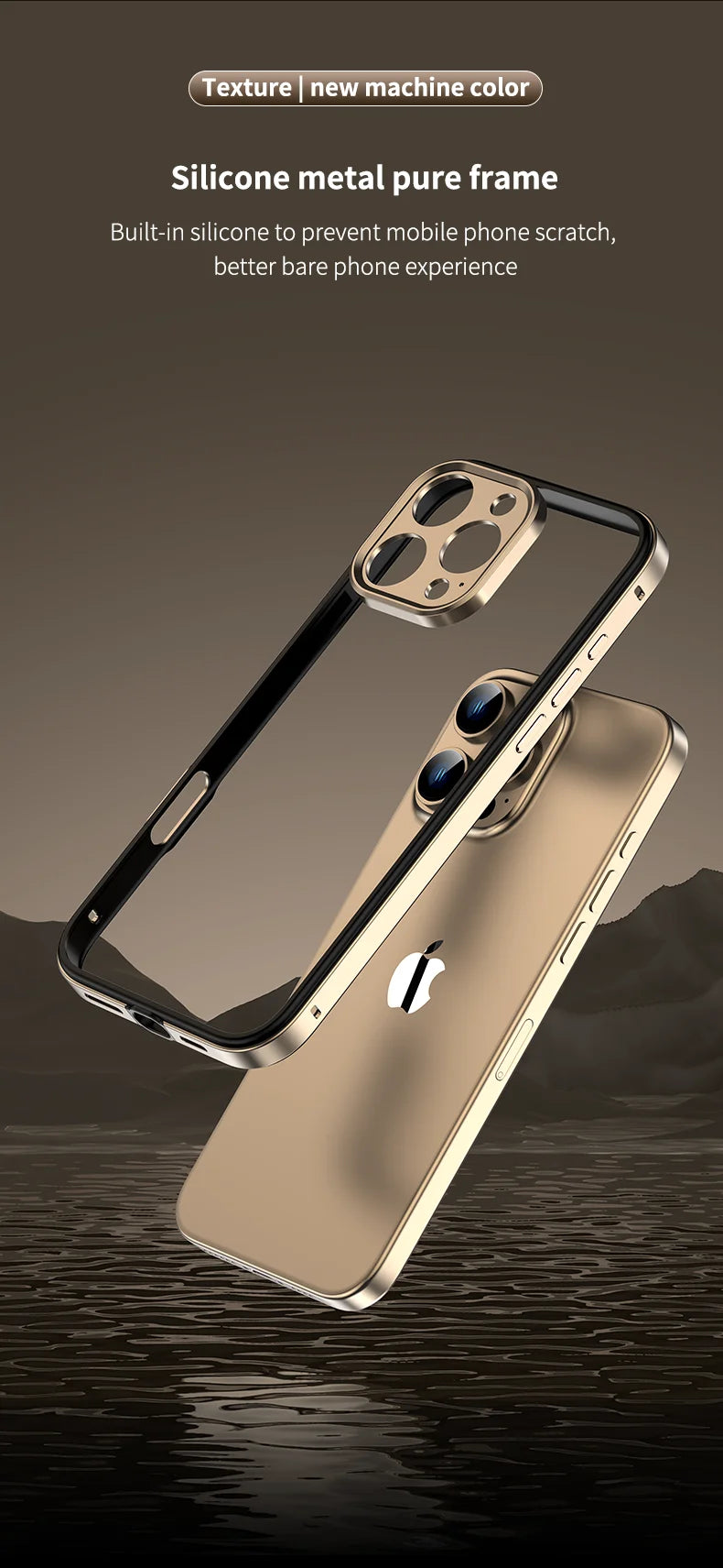 Camera Protection + Hybrid Silicone Frame Aluminum Metal Phone Case For iPhone 16 15 14 13 Pro Max Better Heat Bumper