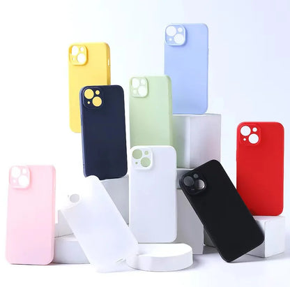 Liquid Silicone Phone Case for iphone 13 mini 14 15 Pro Max 15 Plus Candy Color Soft Back Cover Cases