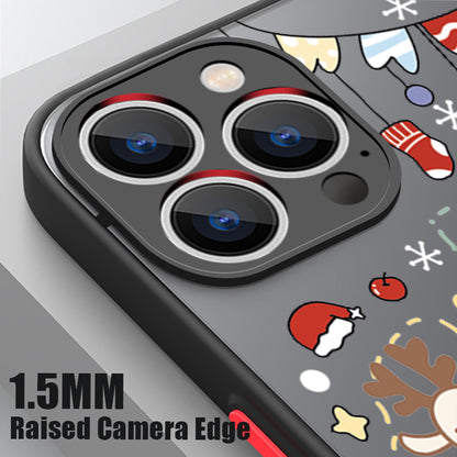 Christmas Pattern Magnetic Phone Case For iPhone Air 16e 17 16 15 Pro Max 14 13 12 Pro 11 16 Plus Shockproof Acrylic Matte Cover